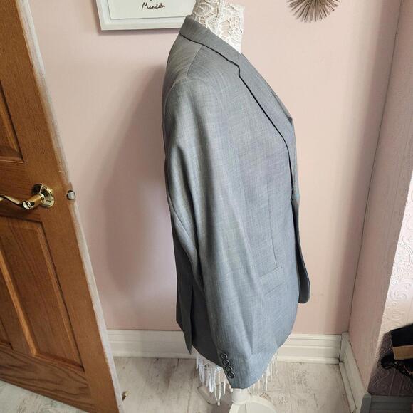 gray Caravelli Blazer Sport Coat Mens 40R Gray Double Vented Viscose Blend WWW18 - Picture 14 of 16